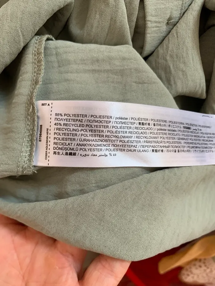 Robe longue à manches longues et ceinture vert sauge taille L Mango - photo numéro 6