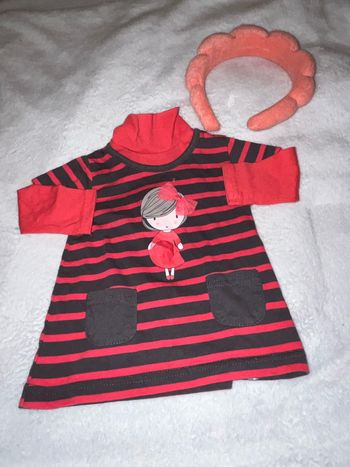 Très jolie robe longue manche bébé fille