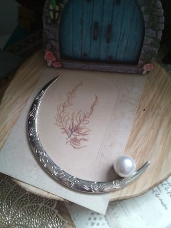 Pique à cheveux argenté avec perle