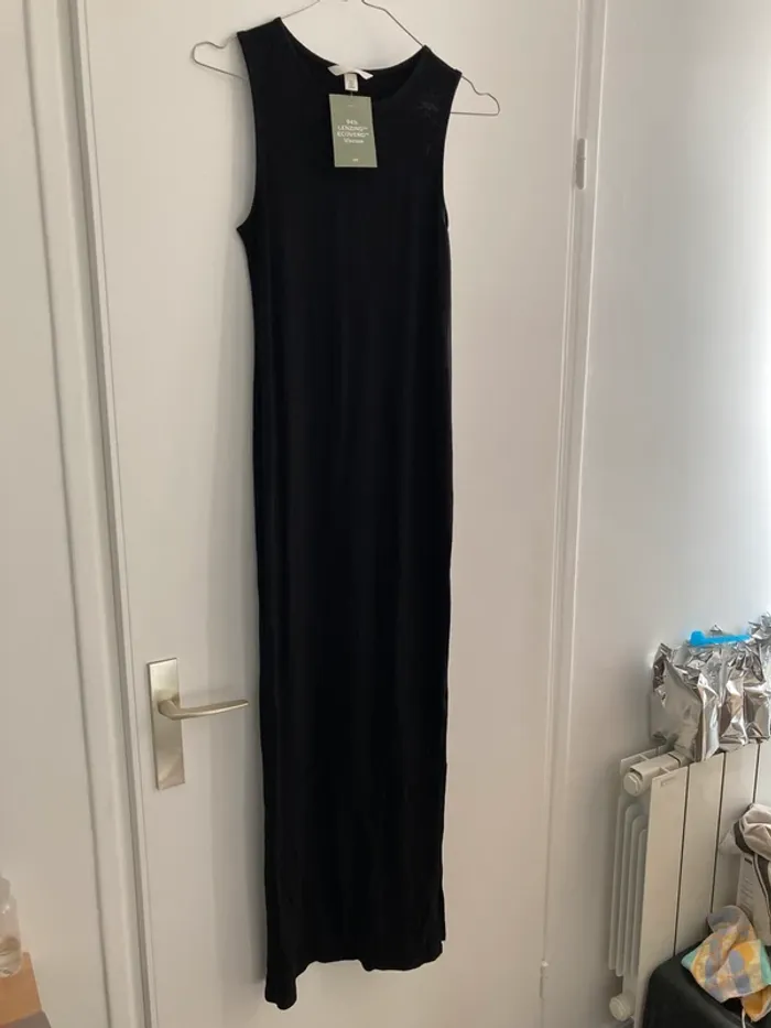 Robe noire longue moulante côtelée h&m mama taille S neuve étiquette