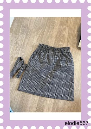 Jupe motif pied de poules