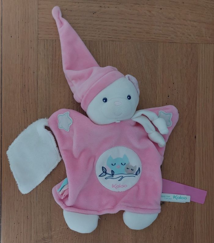 Doudou marionnette Ours bonnet rose - kaloo - photo numéro 2