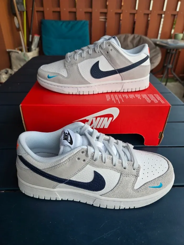 Nike dunk low Taille 38 38,5 neuves blanc gris marine - photo numéro 2