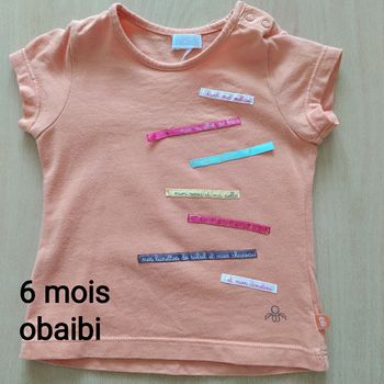T -shirt manches courtes 6 mois obaibi