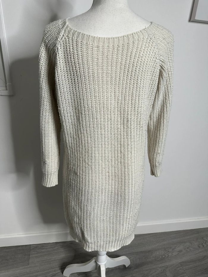 Robe pull oversize en crochet tricot beige crème T40/42 L/XL - photo numéro 3