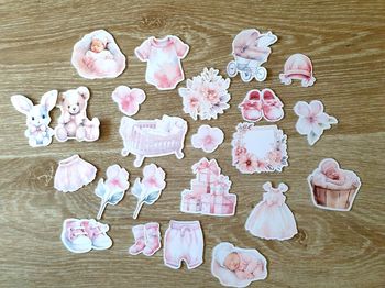 Die cut embelissement scrapbooking naissance rose