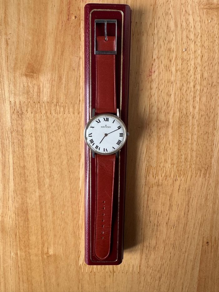Montre Michel Herbelin vintage – Cadran chiffres romains – Bracelet LIP cuir – Élégance française - photo numéro 4
