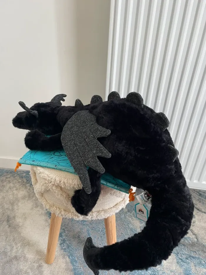 Peluche Jellycat Onyx Dragon HUGE 🐉🖤 - photo numéro 5