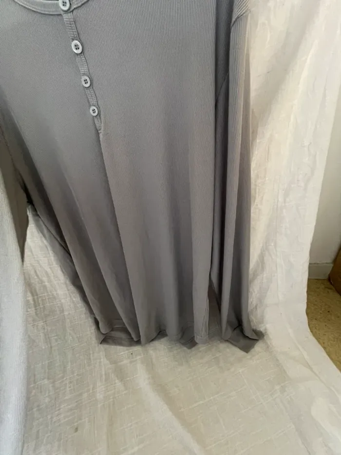 Tee-shirt homme manches longues – Taille M – Gris - photo numéro 4