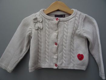 Gilet blanc à torsades 6 mois