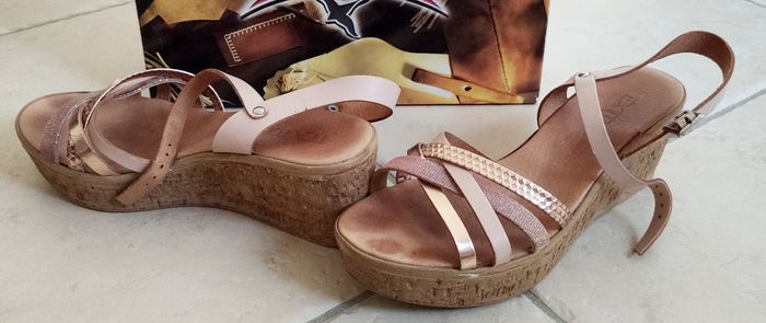 Chaussures compensées à brides texto 39 très bon etat - photo numéro 4