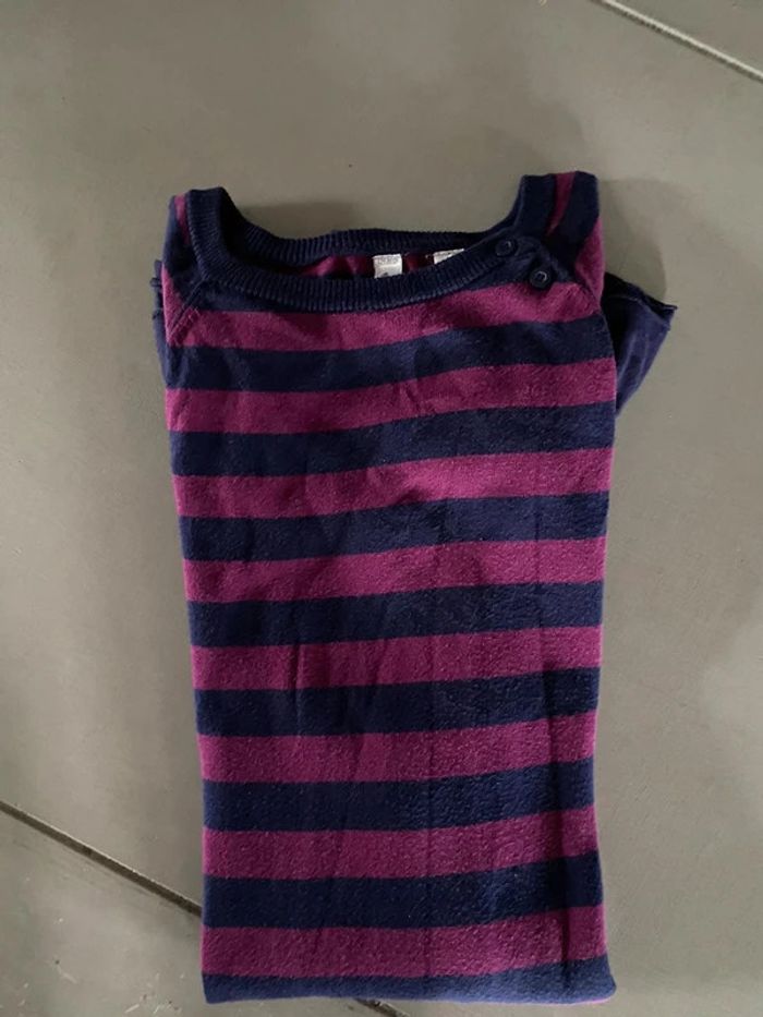 Robe maille à rayures violette/rose Okaidi 10 ans - photo numéro 9