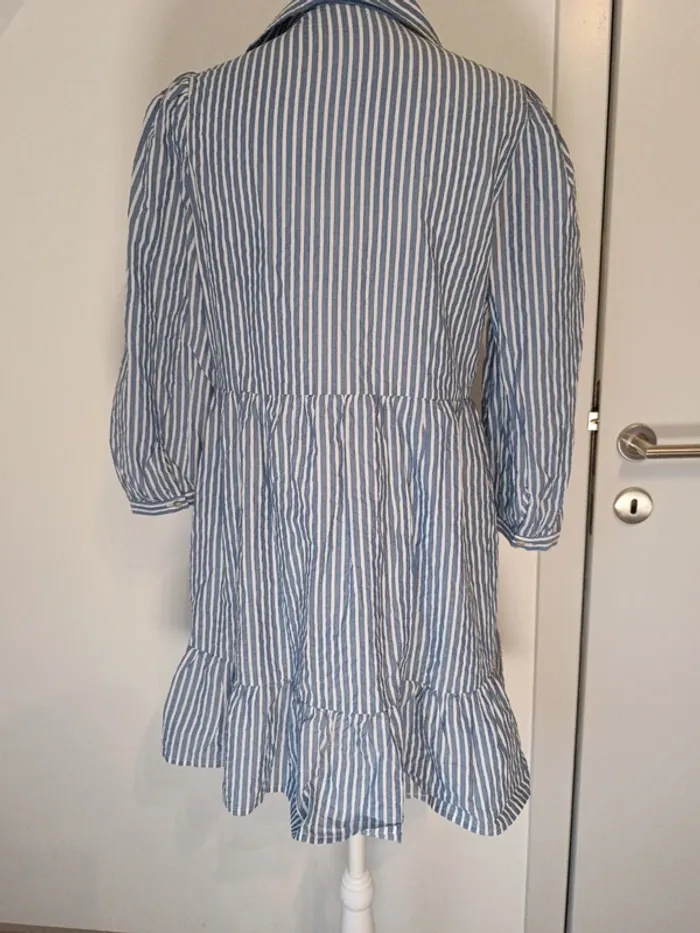 Robe chemise rayée Zara bleu/blanc M - photo numéro 6