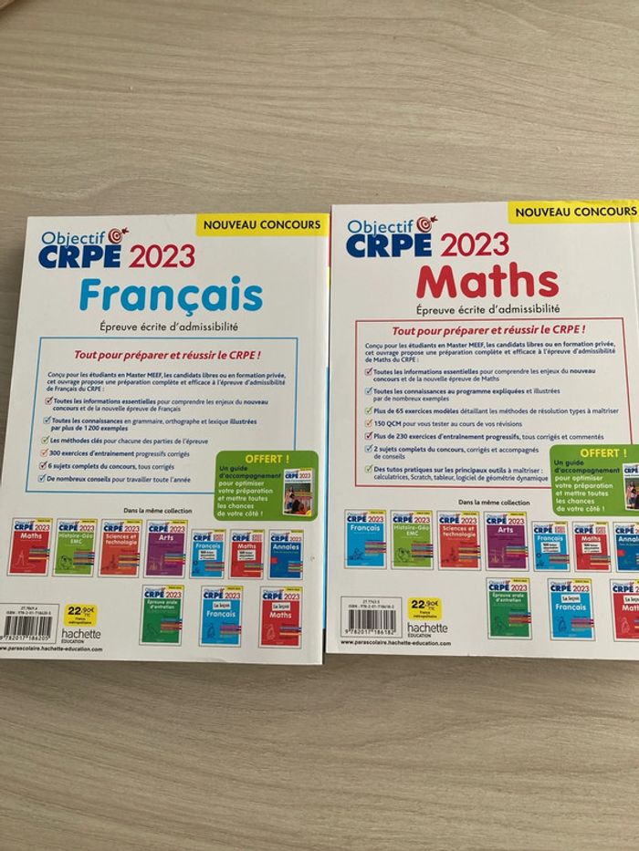 Lot Objectif CRPE 2023 – Français & Maths (Hachette Éducation, 2 livres) - photo numéro 2