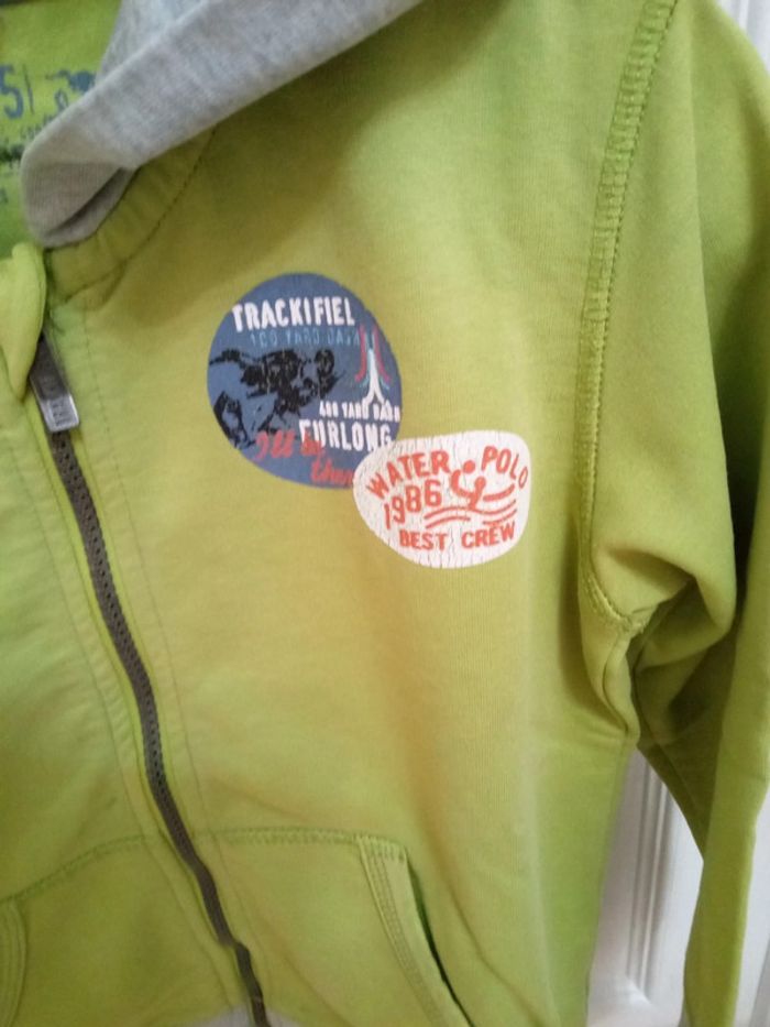 Sweat à capuche vert/gris T.4/5 ans - Tex - photo numéro 4