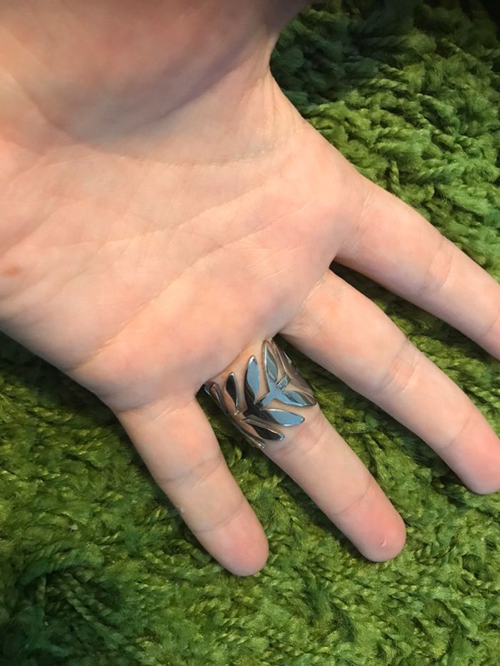 Bague epi de ble argente - photo numéro 2