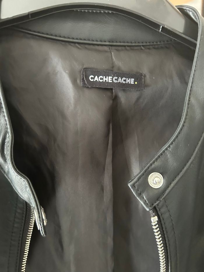 Veste noir en similicuir - photo numéro 4