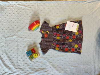 robe manches courtes violet et multicolore 4 ans du pareil au même