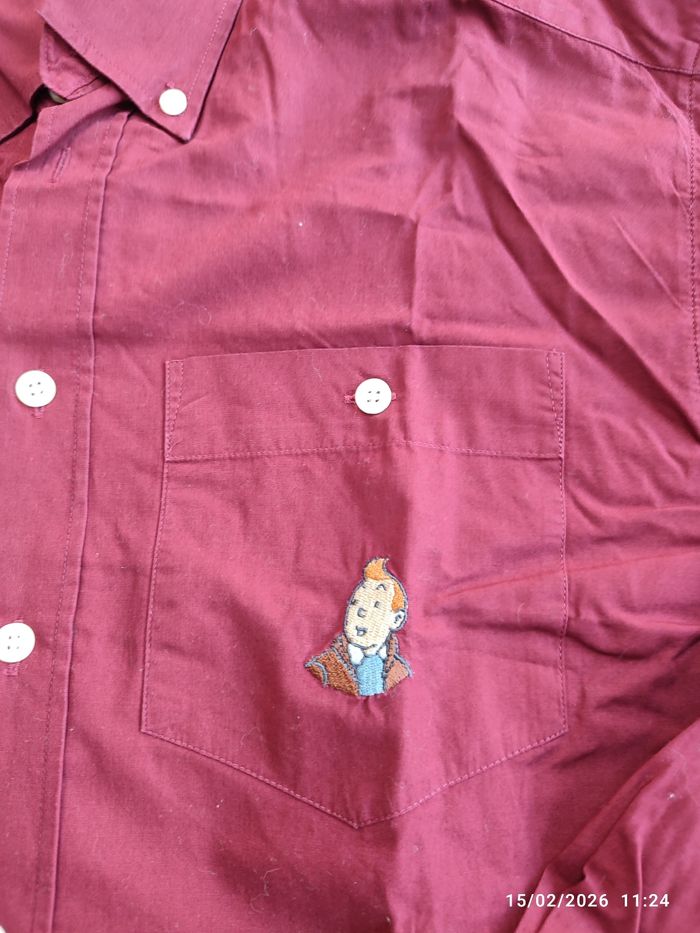 Chemise tintin taille S bordeau - photo numéro 2