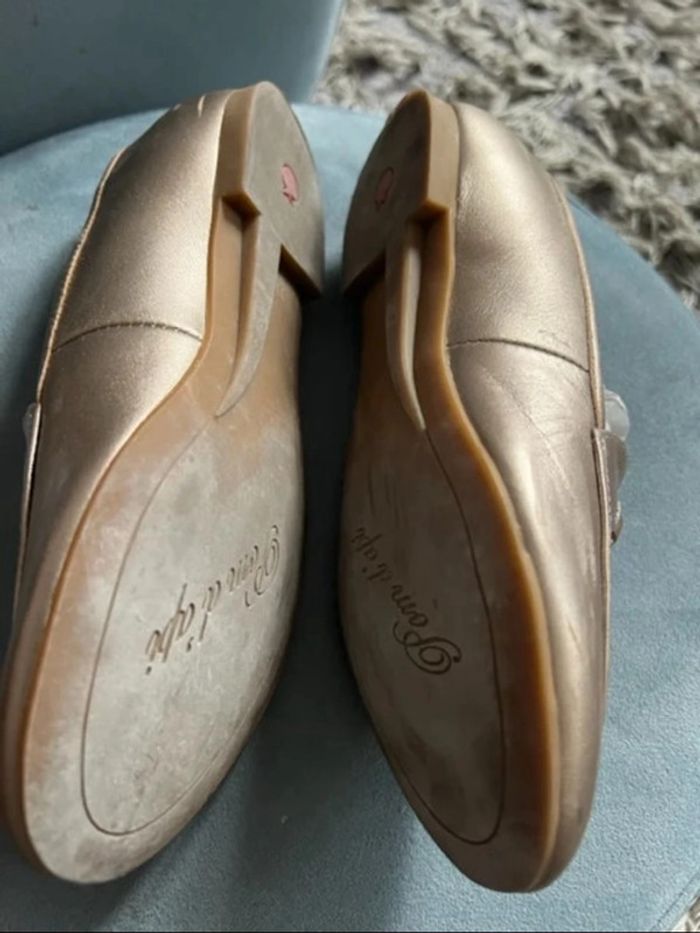 Mocassins fille dorés pointure 33 cuir véritable – Pom d’Api - photo numéro 3