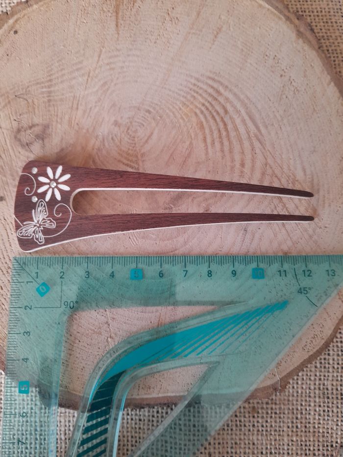 Barrette pour cheveux papillon et strass. - photo numéro 3