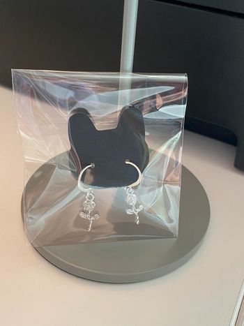 Boucles d’oreilles fleur argenté