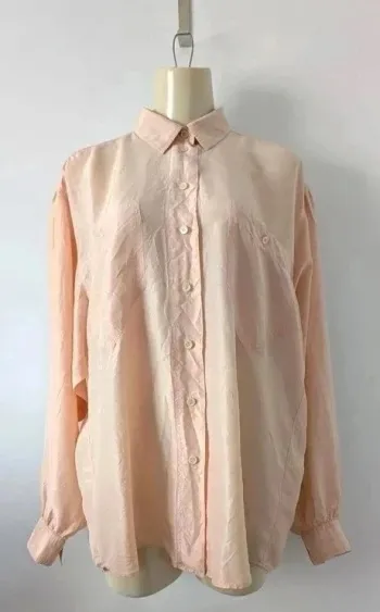 Chemisier vintage oversize 100% soie - Benetton - taille M