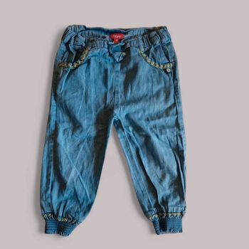 🩷 Pantalon bleu pour fille, taille 18 mois.