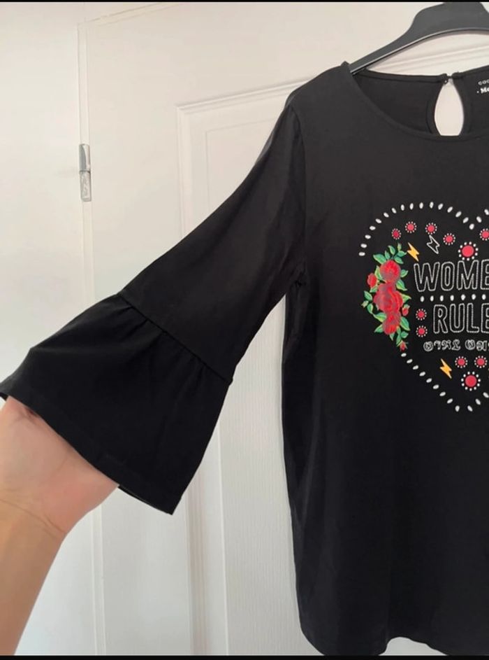 T-shirt manches 3/4 noir Cache cache M🖤 - photo numéro 5