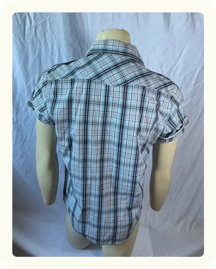 Chemise manches courtes carreaux Homme Diesel Taille M - photo numéro 3