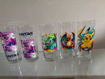 Lot de 5 verre Pokémon et kpop 