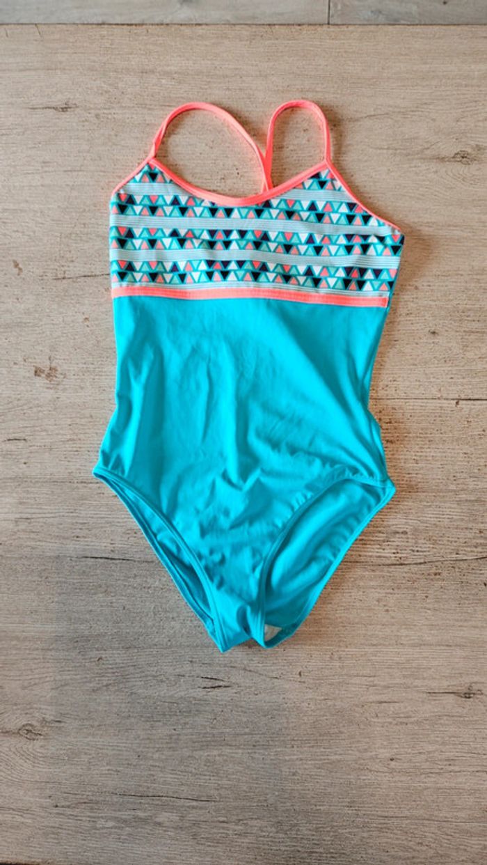 Maillot de bain turquoise, Decathlon, 12/14 ans, peu mis - photo numéro 2