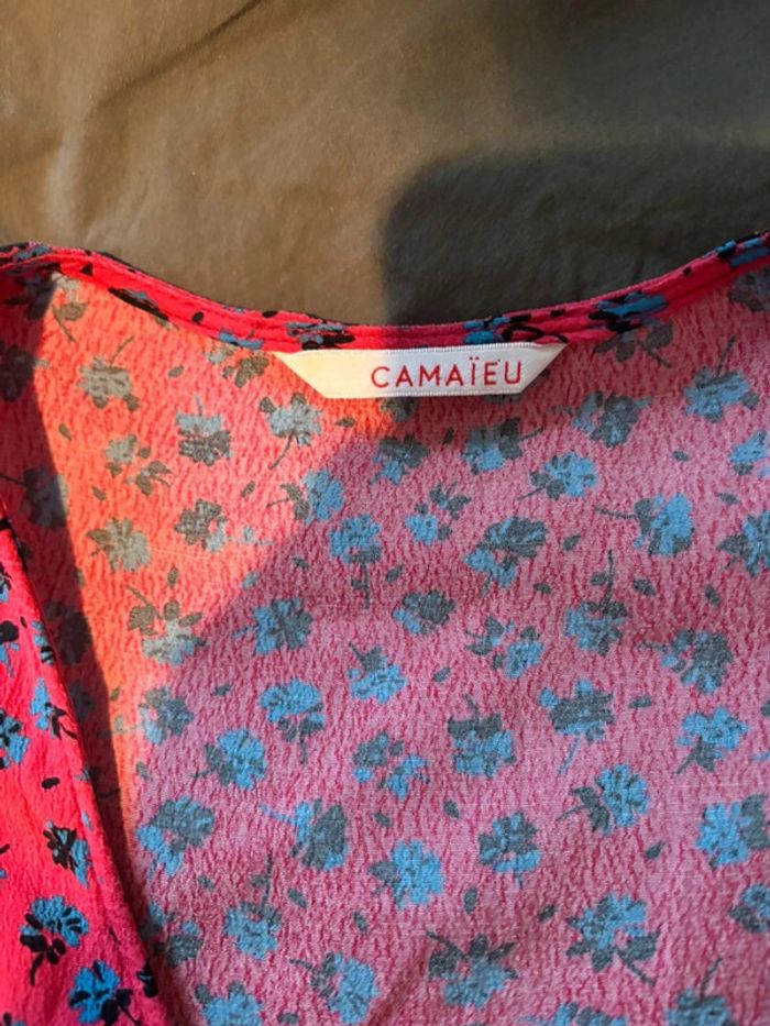 Chemisier camaïeu fuschia à fleurs - photo numéro 6