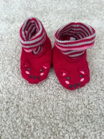 Chaussons souples souris rouge plutôt chaud mixte - catimini - 6 mois environ