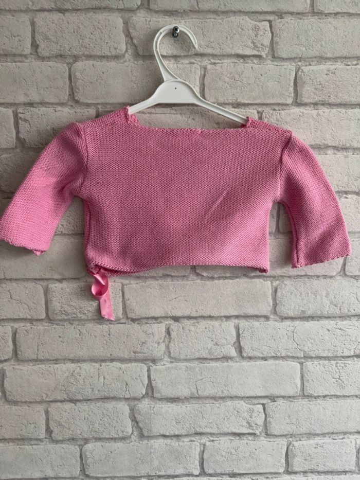 Gilet court cache cœur poème taille 6 mois - photo numéro 2