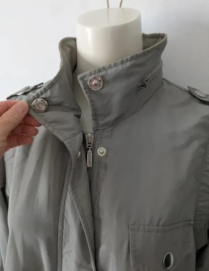 Manteau imperméable gris avec capuche - Caroll - taille M - photo numéro 3
