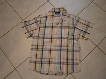 Chemisette blanche à carreaux 10 ans