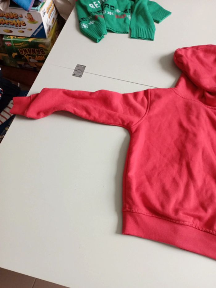 Gilet zippé à capuche TEX 7/8 ans rouge - photo numéro 8