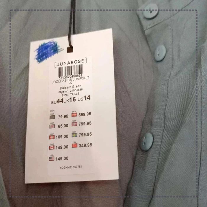 Combinaison neuve de marque Junarose taille 44 de couleur gris/vert - photo numéro 3
