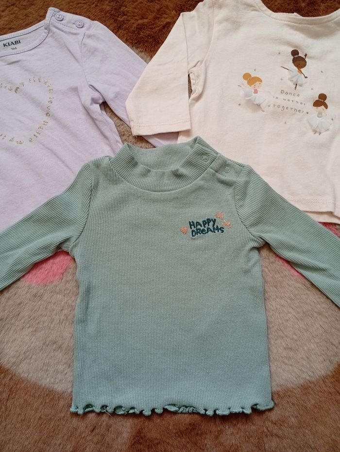 Lot de 3 pulls manches longues 3 mois fille - photo numéro 2