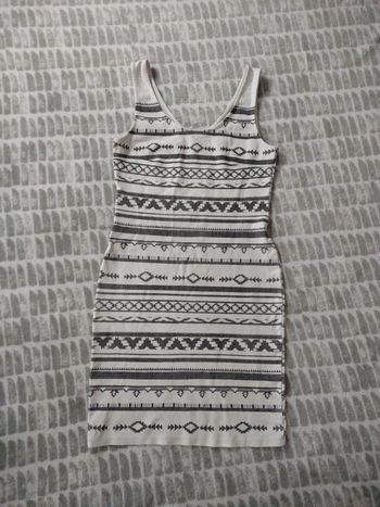 Robe courte mini moulante blanc gris Pimkie taille S 36