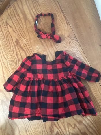 Ensemble carreaux écossais robe et bandeau bébé Gap