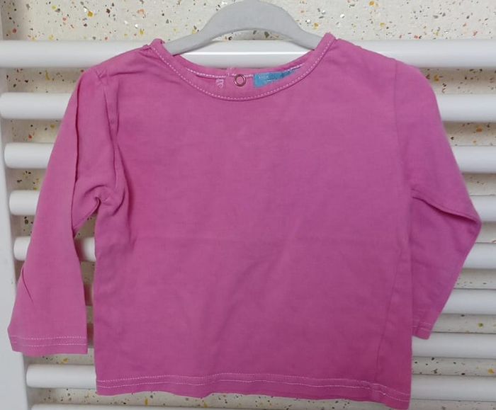 Tee shirt manche longue rose Tout Simplement Taille 18 mois - photo numéro 2
