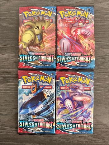 Art Set 4 Boosters Pokémon – Styles de Combat (EB05) Non pesés Scellés