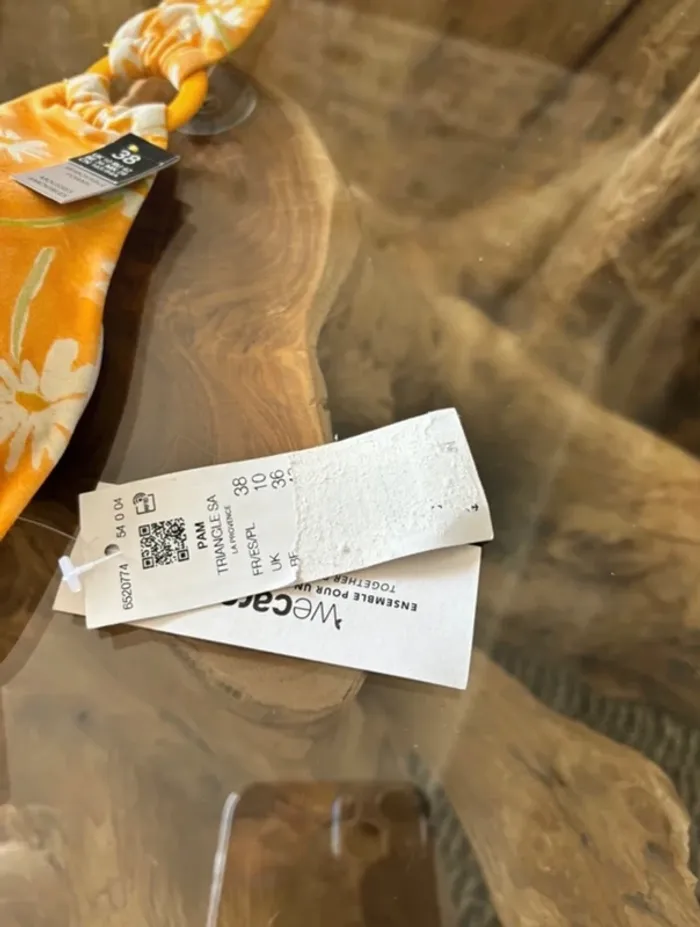 Haut de maillot de bain Etam jaune fleur triangle - photo numéro 6