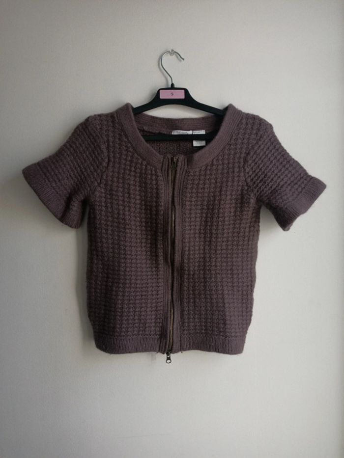 Gilet zippé laine angora