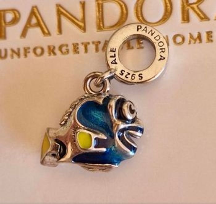 Charm Pandora Poisson émail bleu & jaune — S925 ALE