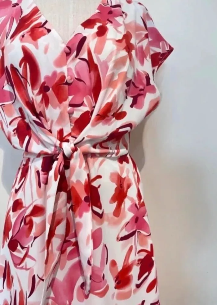Robe longue d’été fleur rose - photo numéro 2