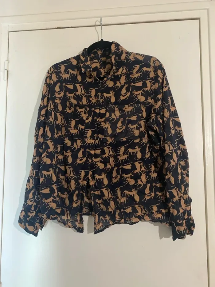 Chemise légère imprimée chat Taille XL-XXL - photo numéro 8