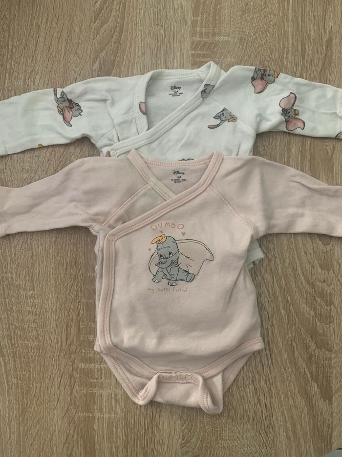 Lot de 2 bodies dumbo 1 mois